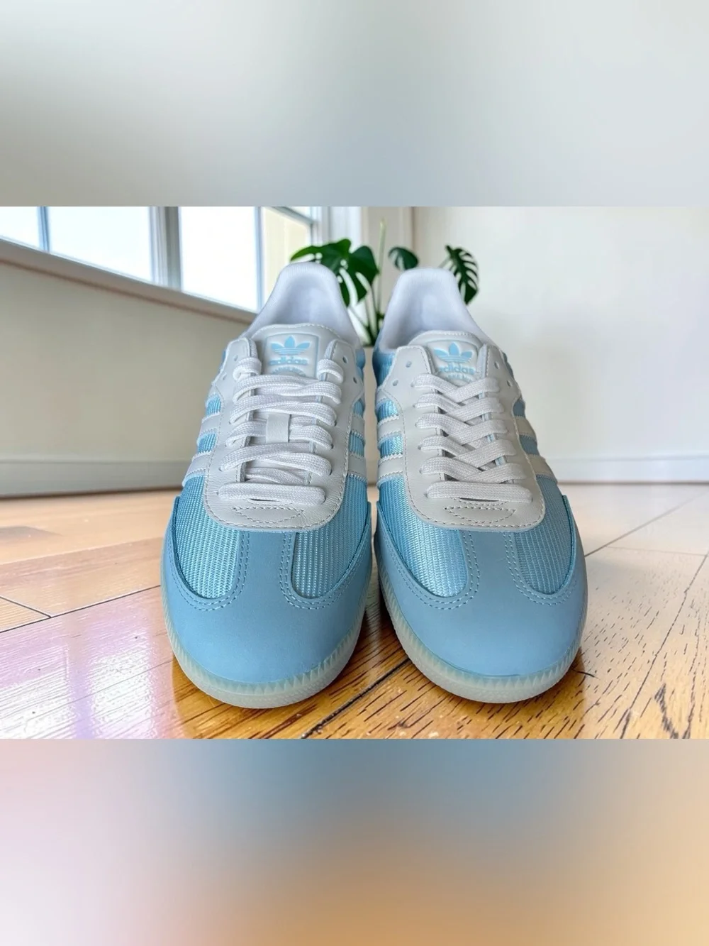 adidas OG Samba NEW Icey Blue /Chalk White Size 8 Men/ 9 Women